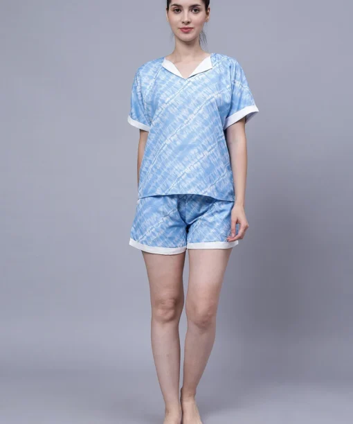 Tie and Dye V-Neck Shorts Set