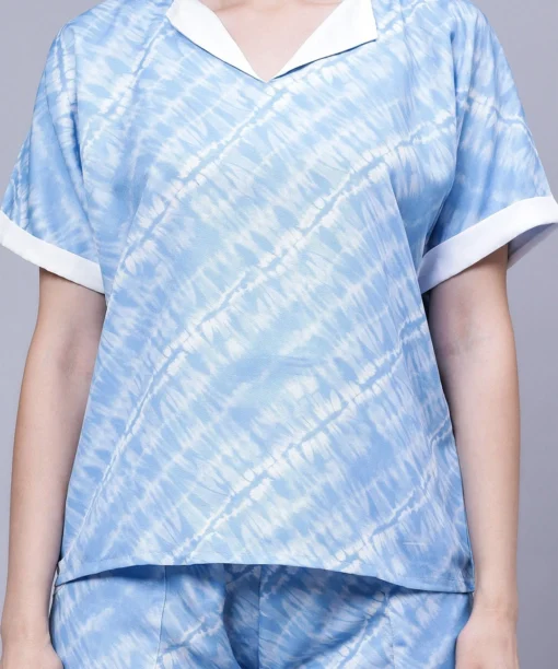 Tie and Dye V-Neck Shorts Set